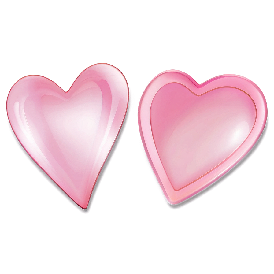 Delicate Pink Hearts Art Png 95