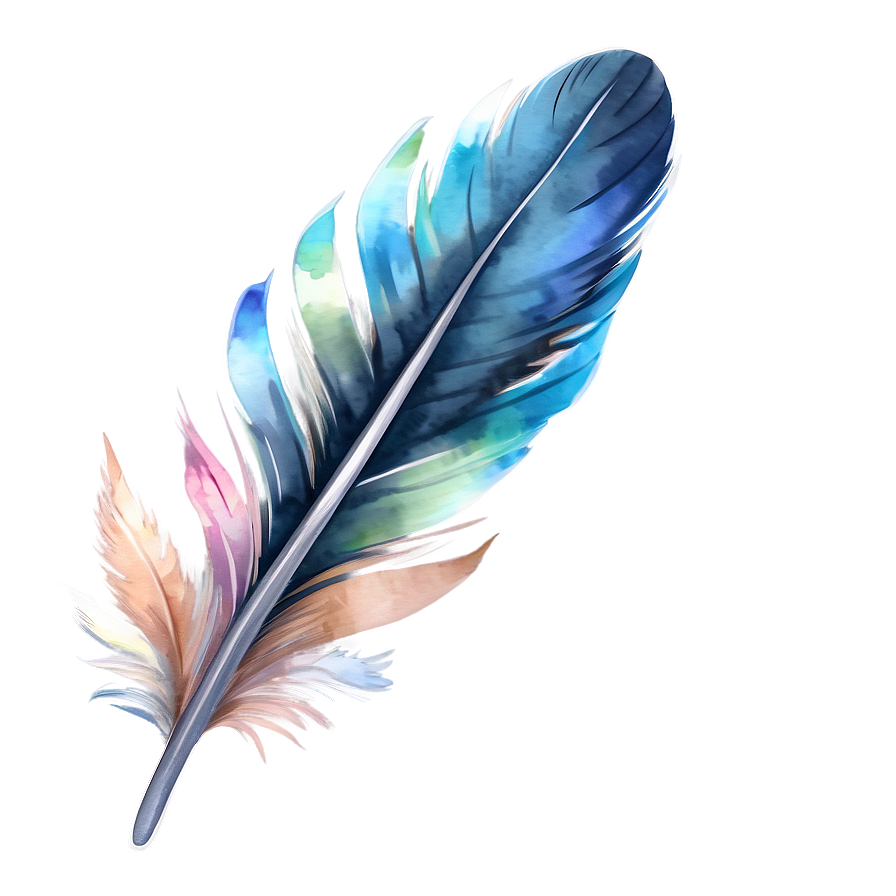 Delicate Watercolor Feather Png Wcx50