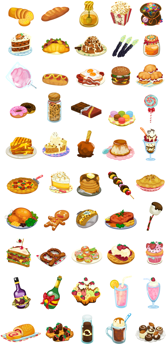 Delicious Food Items By Jin Sethanukul, Via Behance - Food Items In Games PNG with transparent background