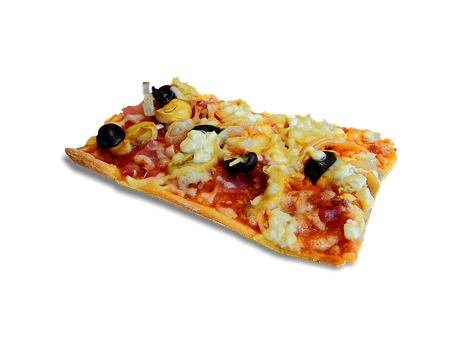 Delicious Sliceof Pizzaon Black Background.jpg PNG with transparent background