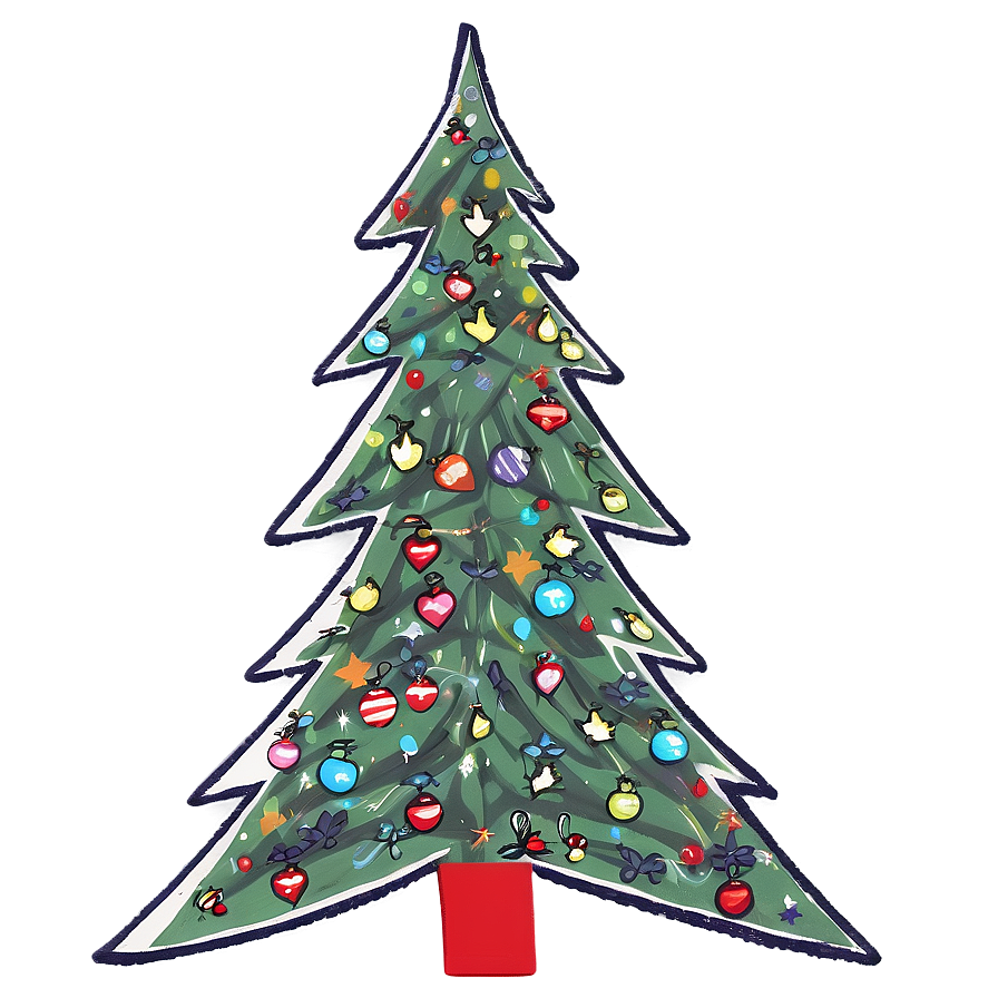 Delightful Christmas Tree Graphic Png 32