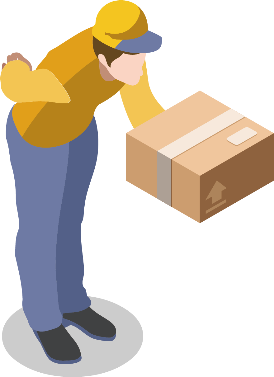 Delivery Person Lifting Package