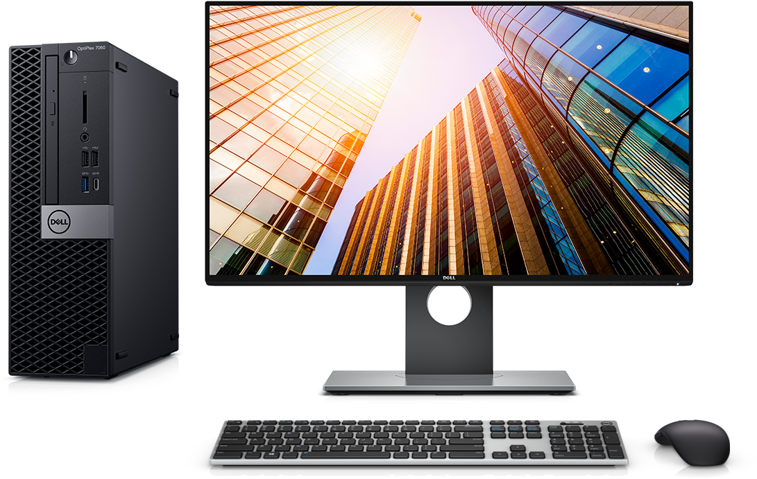 Dell Desktop Setupwith Monitor PNG with transparent background