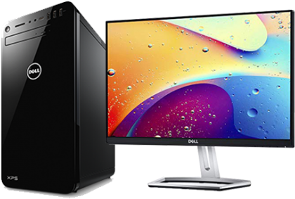 Dell X P S Desktopand Monitor Setup PNG with transparent background