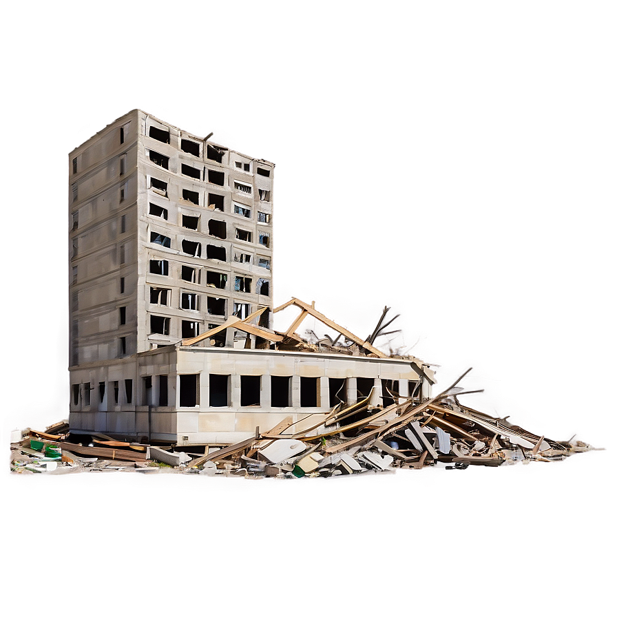 Demolished Building Wreckage PNG 06212024 PNG image with a transparent background, free high-resolution download