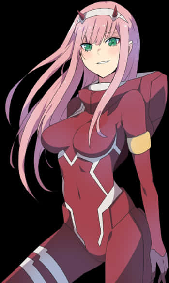 Demon Girl Zero Two - Darling In The Franxx Zero Two PNG with transparent background