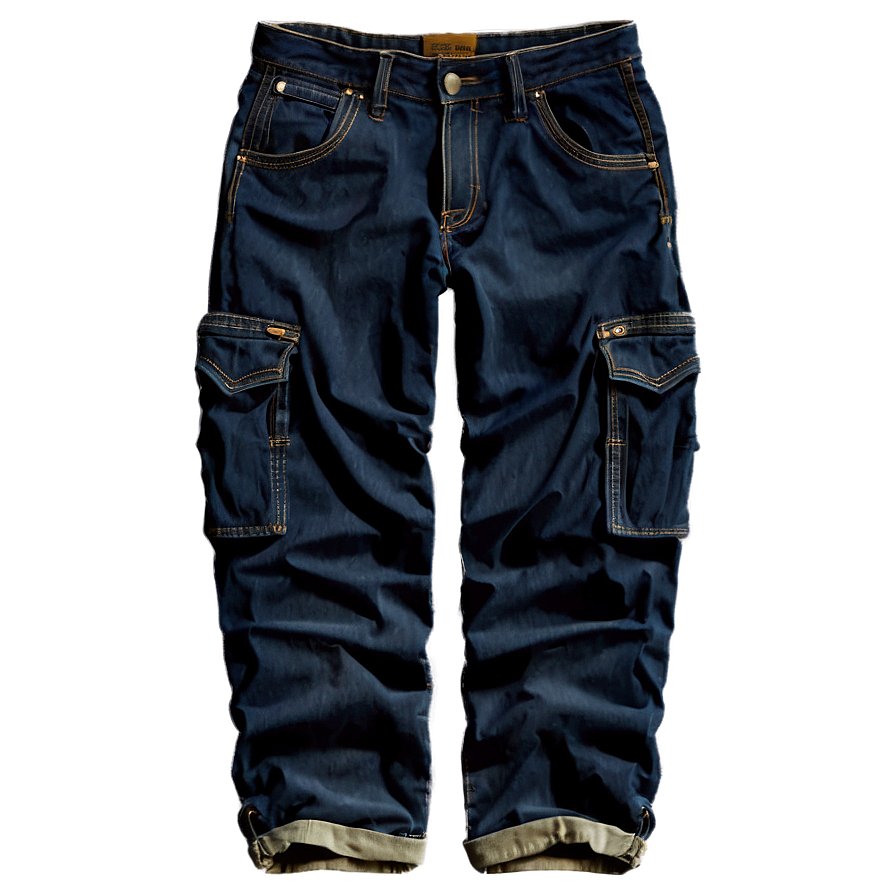 Denim Cargo Pants Png 06132024