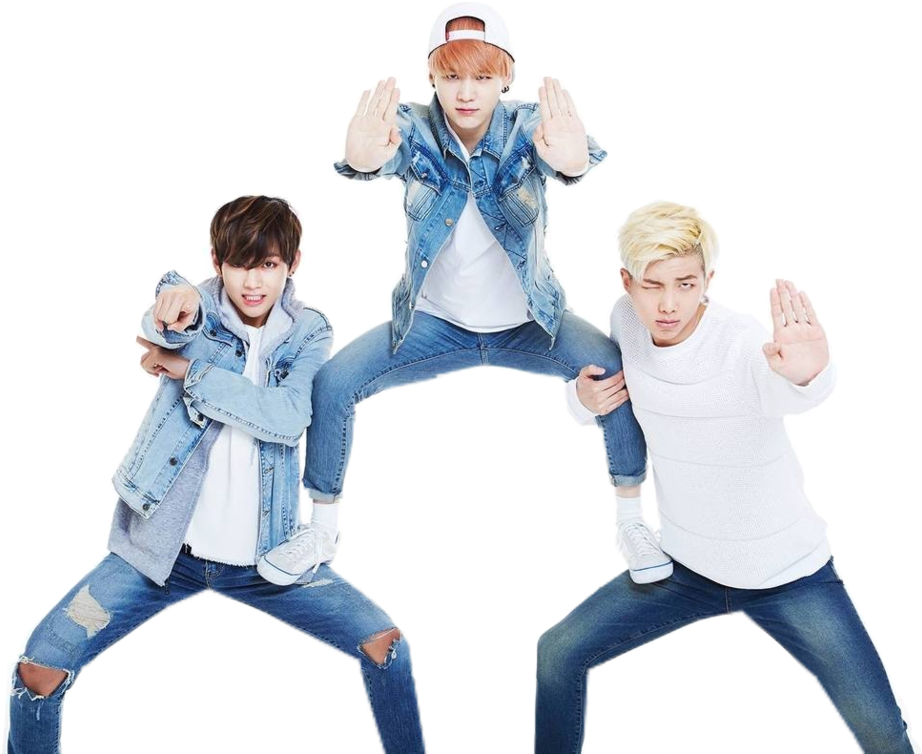 Denim Clad Trio Dance Pose