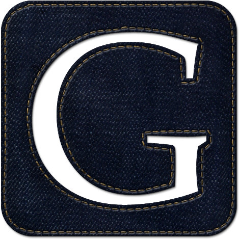 Denim Fabric Letter G Icon PNG with transparent background