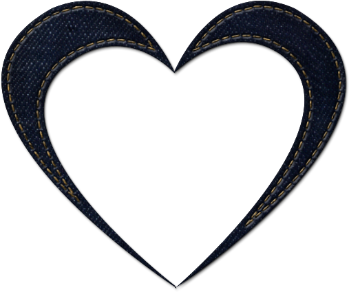 Denim Texture Heart Transparent Background