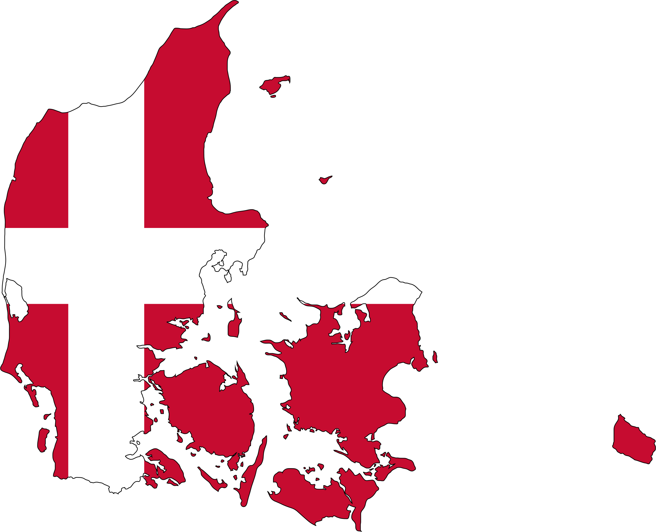 Denmark Flag Map