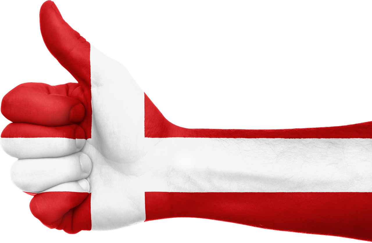 Denmark Flag Thumbs Up Gesture