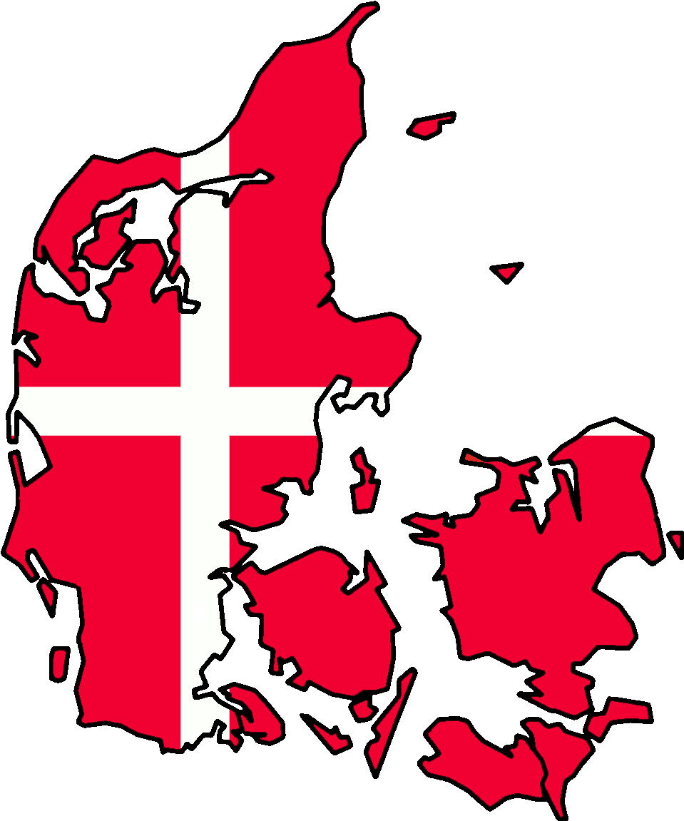 Denmark Mapwith Flag Overlay