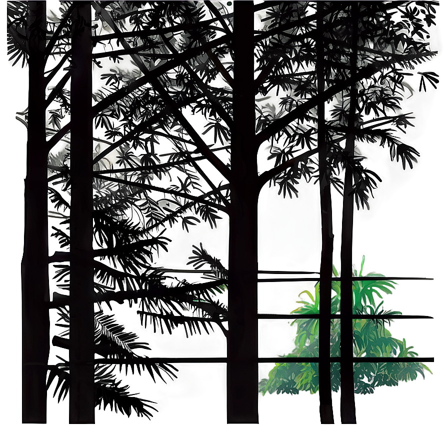 Dense Forest Silhouette Png Qel1