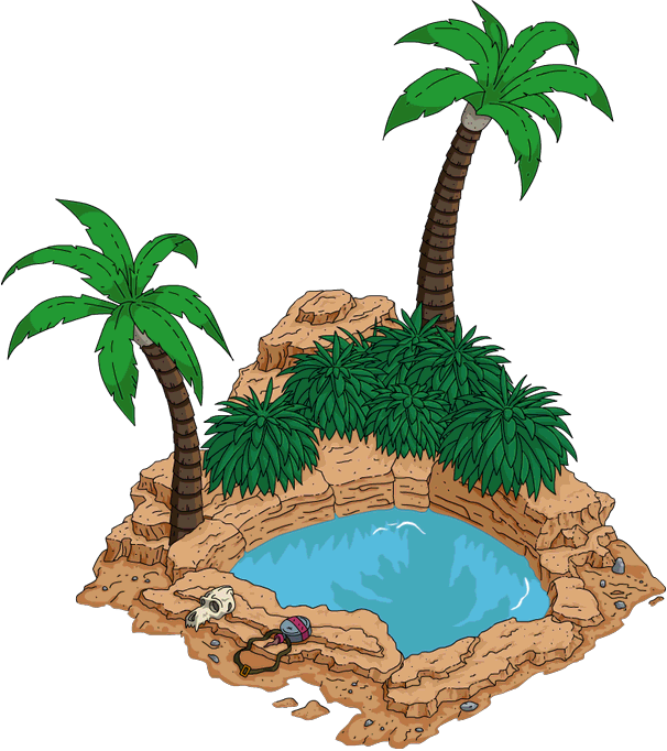 Desert Oasis Illustration PNG with transparent background