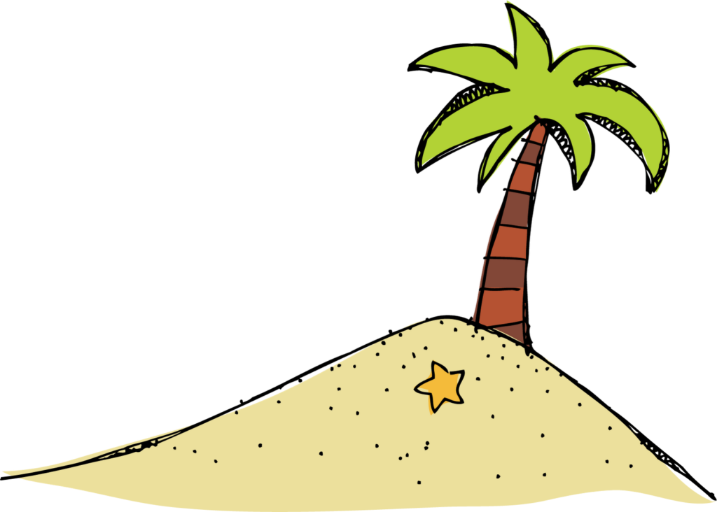 Deserted Island Cartoon PNG with transparent background
