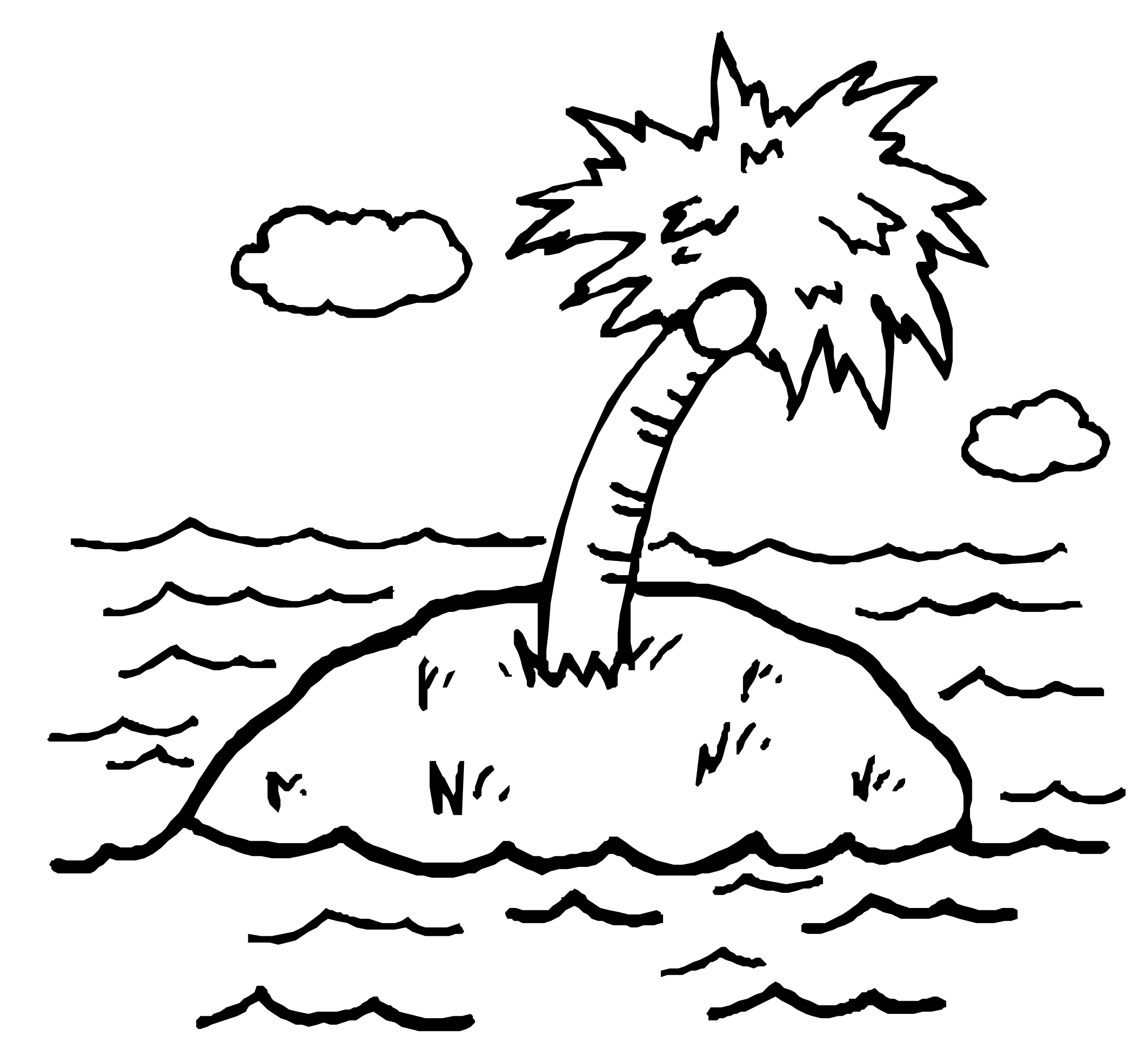 Deserted Island Sketch PNG with transparent background