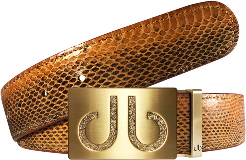 Designer Gold Buckle Snakeskin Belt