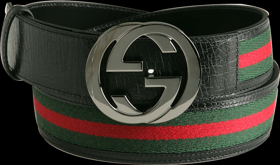 Designer Striped Beltwith Silver Buckle