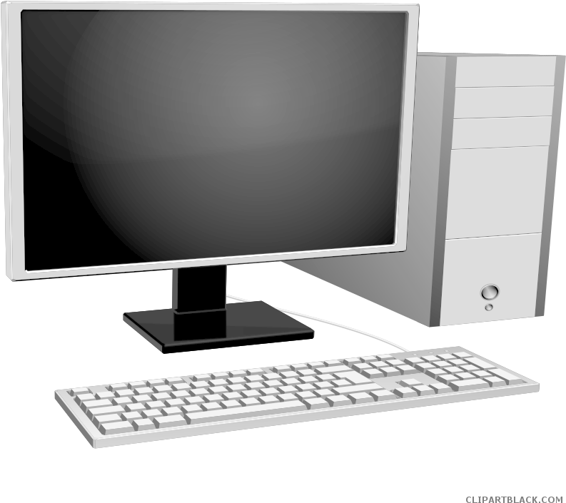 Desktop Computer Setup PNG with transparent background