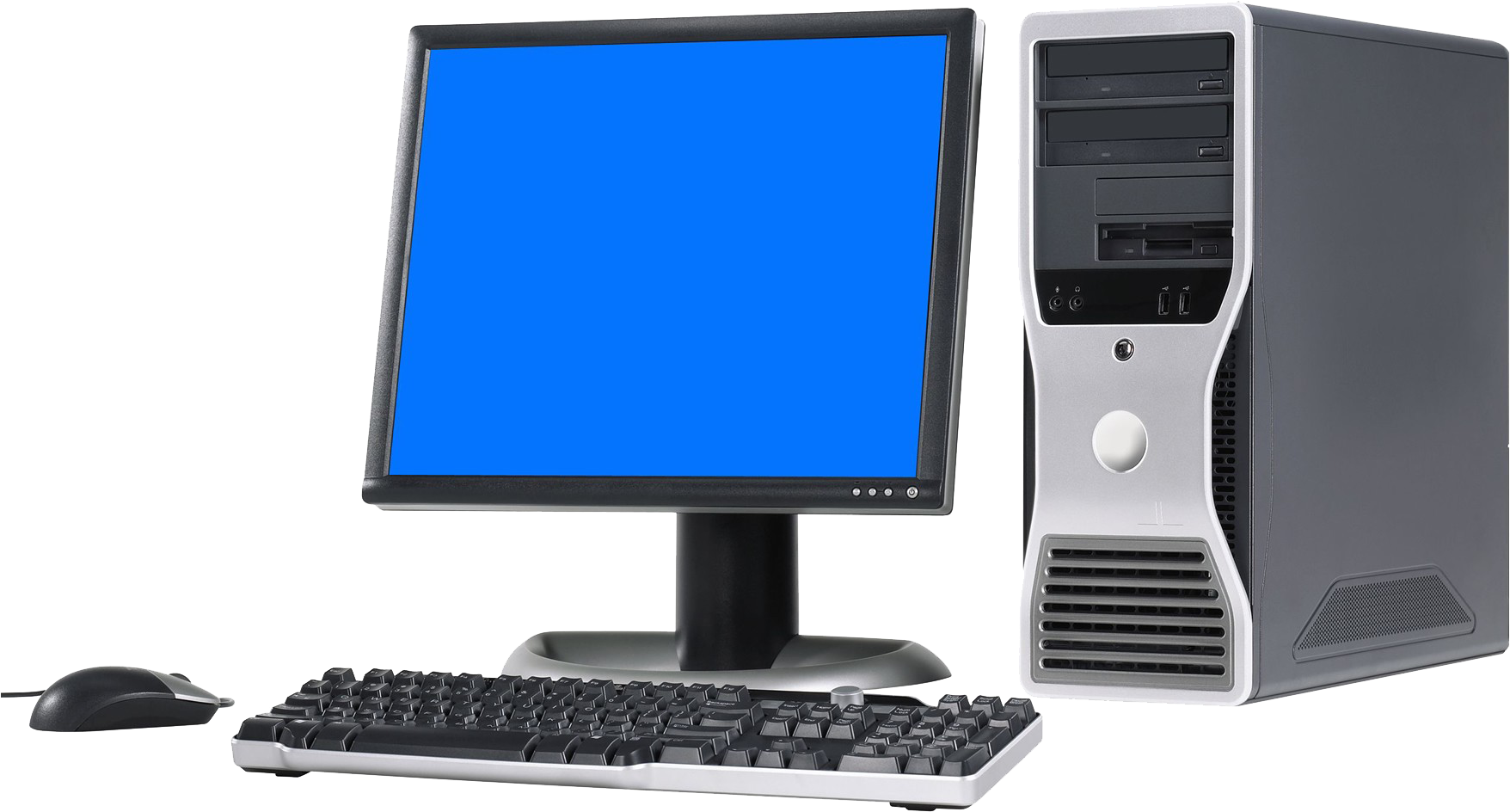 Desktop Computer Setup PNG with transparent background