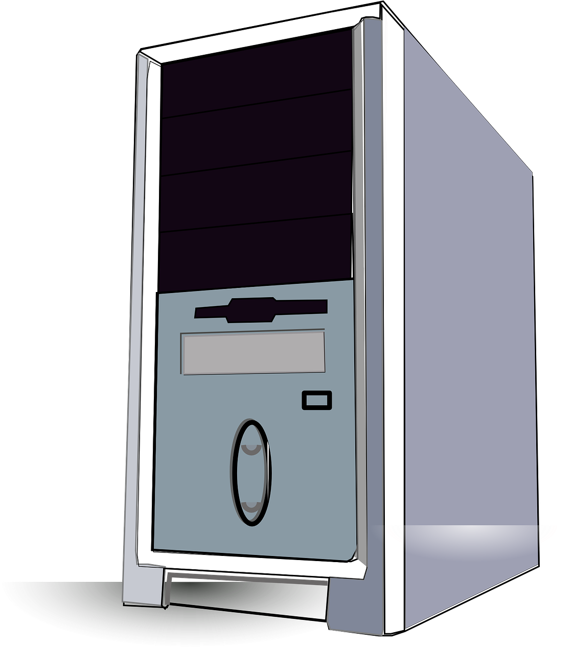 Desktop Pc Tower Vector Image Clipart - Computer Case Clipart Png, Transparent Png PNG with transparent background