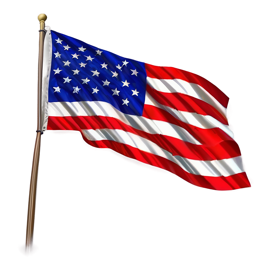 Detailed American Flag Waving Illustration PNG 04302024 PNG with transparent background