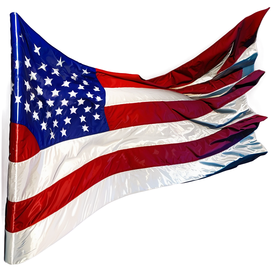 Detailed American Flag Waving Illustration PNG tmg77 PNG with transparent background