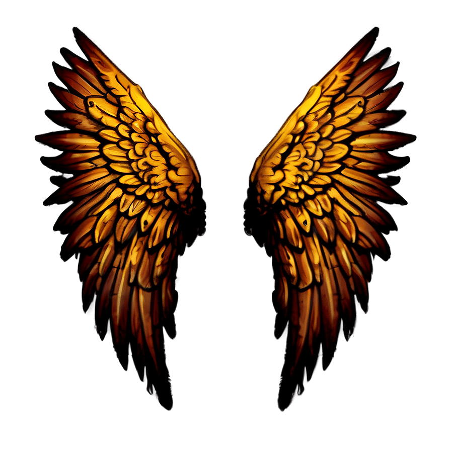 Detailed Angel Wings Sketch PNG 2 PNG with transparent background