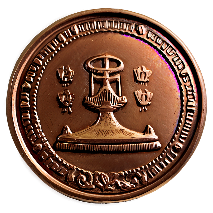 Detailed Bronze Coin PNG kul28 PNG with transparent background