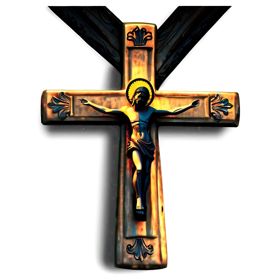 Detailed Catholic Cross Render Png Lqm76