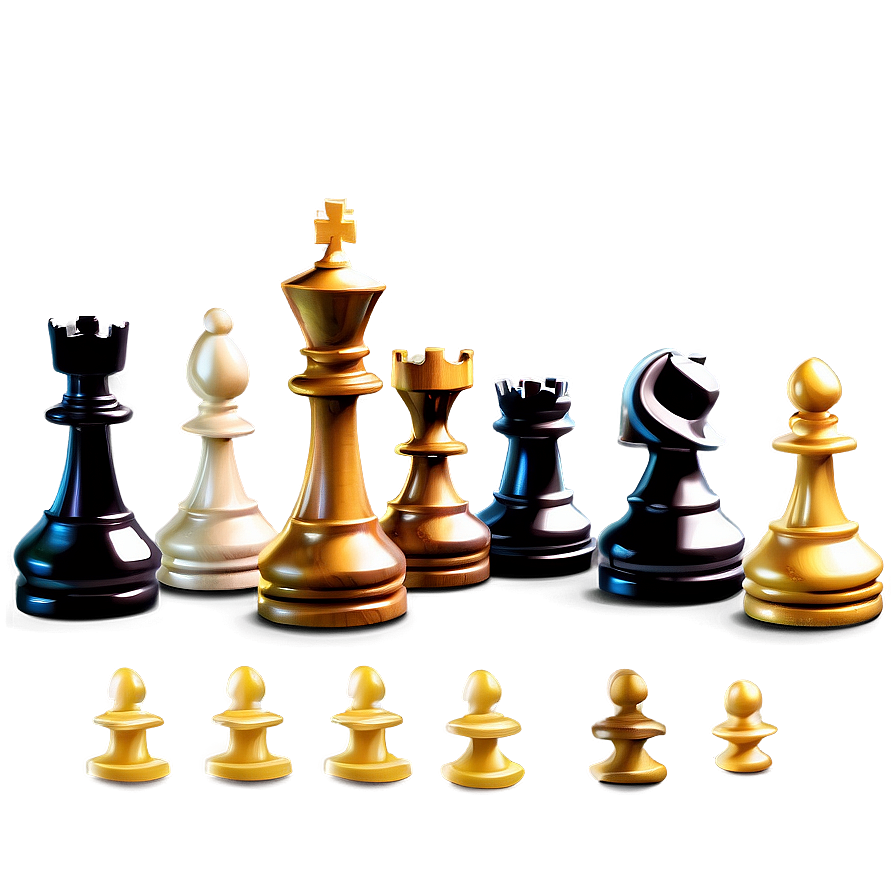 Detailed Chess Pieces Illustration PNG 30 PNG with transparent background