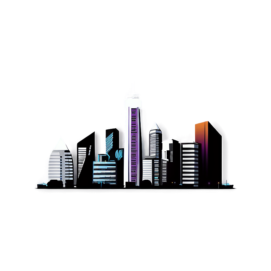 Detailed City Skyline Png Blo31