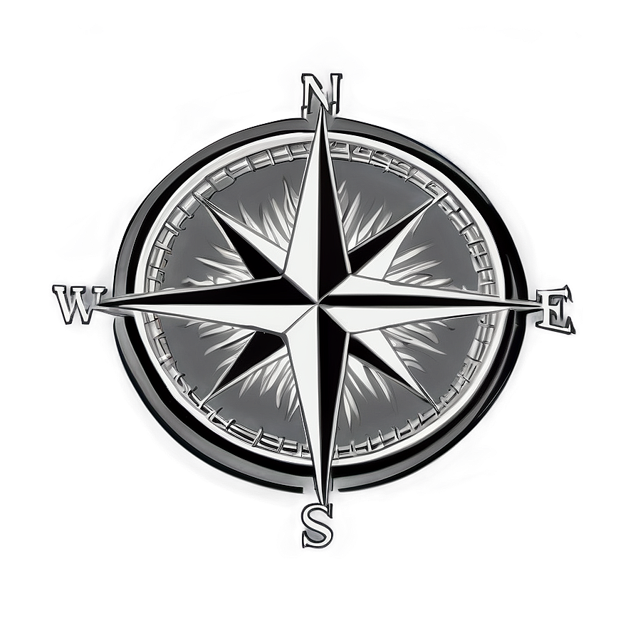 Detailed Compass Rose Drawing PNG evu PNG with transparent background