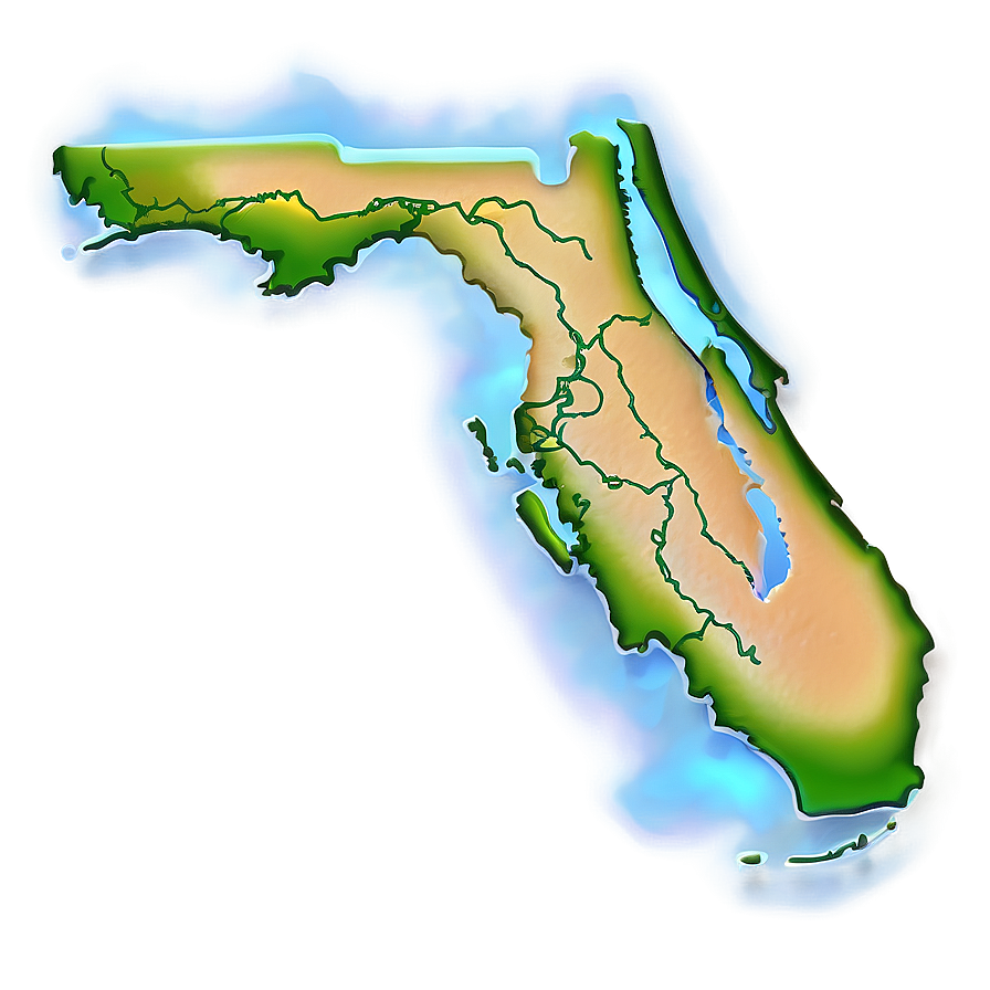 Detailed Florida Coast Outline Png Rxy88