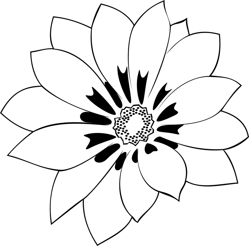 Detailed Flower Outline Graphic