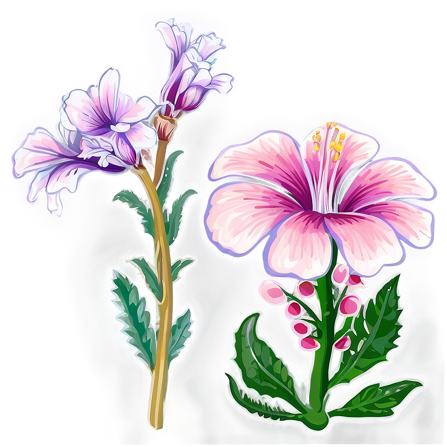 Detailed Flower Outline Illustration Png Dpj54