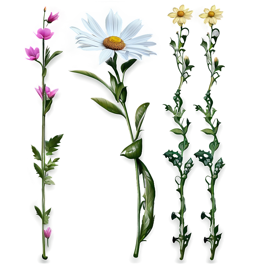 Detailed Flower Stem Png Xvg