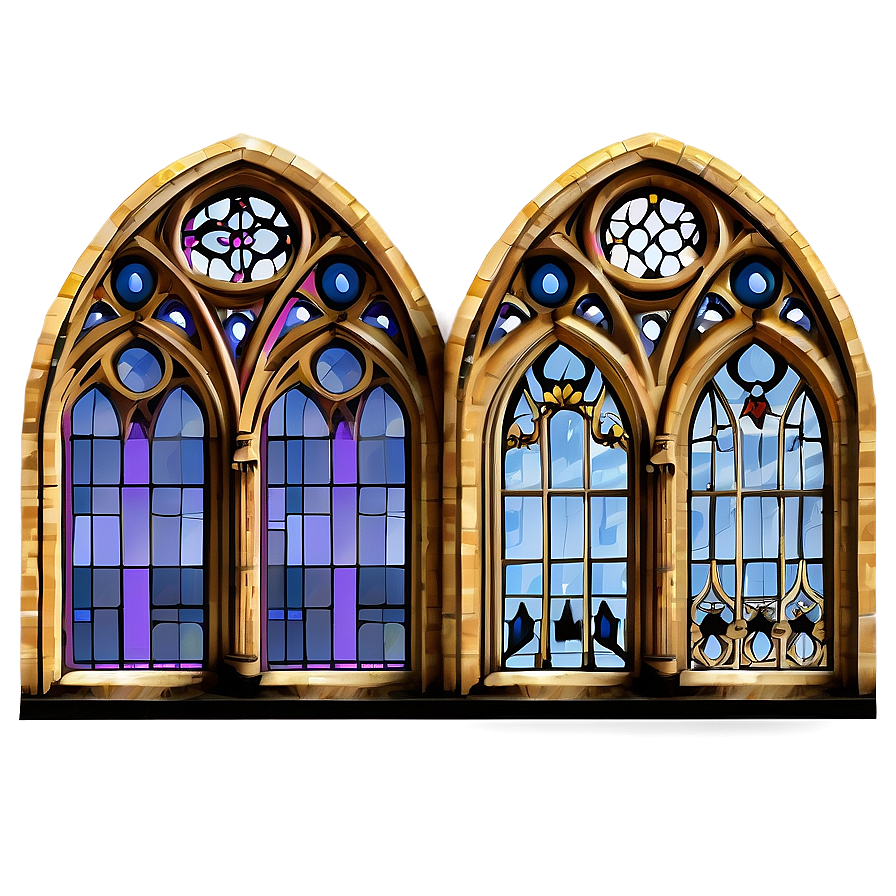 Detailed Gothic Windows Png 62