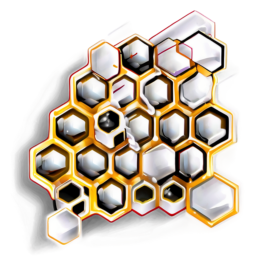 Detailed Honeycomb Illustration Png Gki11