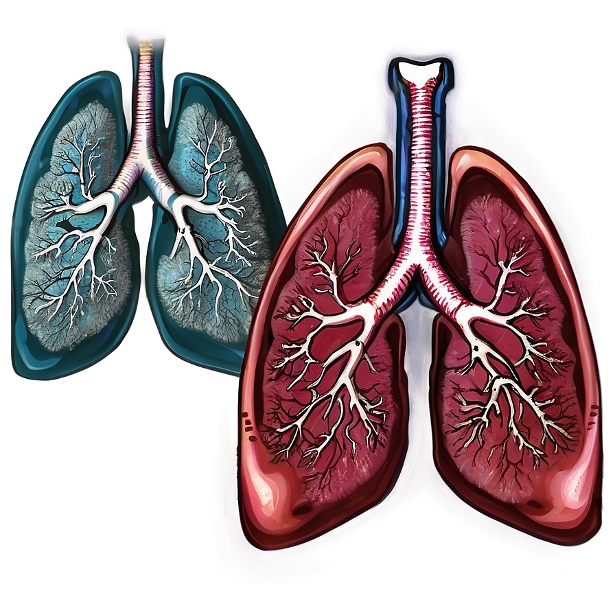 Detailed Lungs Diagram PNG gxs5 PNG with transparent background