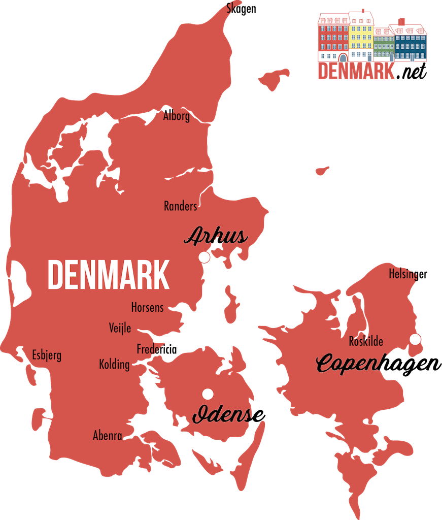 Detailed Map Geography Denmark - Denmark Map Vector, HD Png Download PNG with transparent background