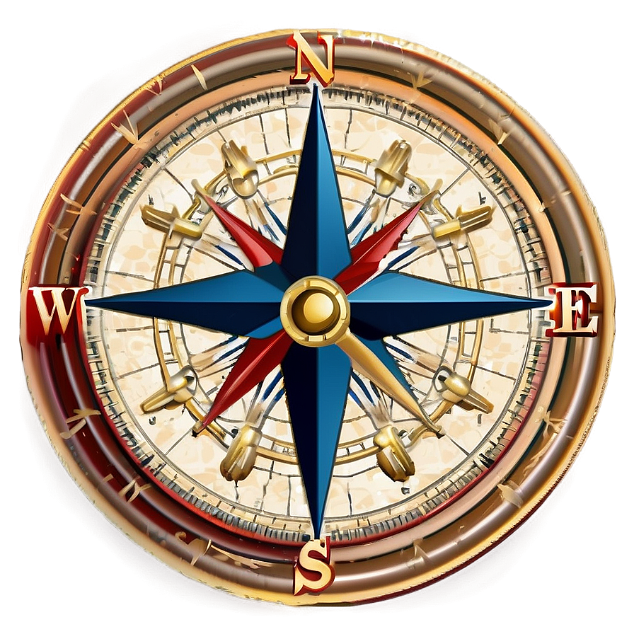 Detailed Nautical Compass Rose Png 7