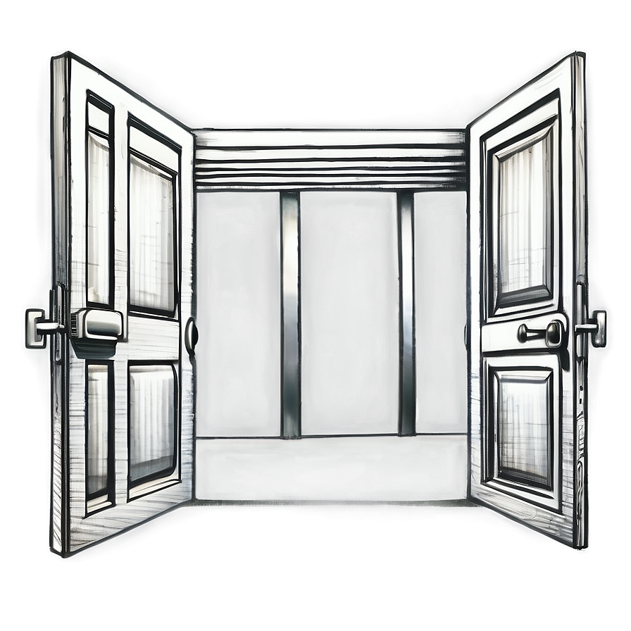 Detailed Open Door Sketch Png Fjj59