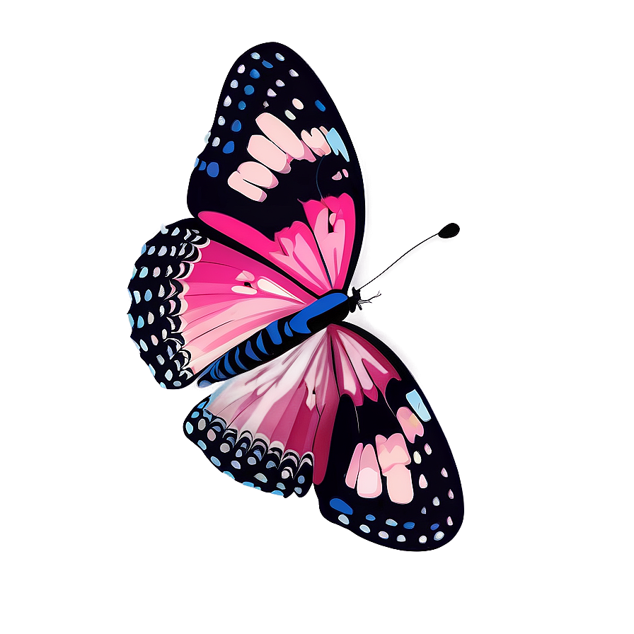 Detailed Pink Butterfly Illustration Png 06212024