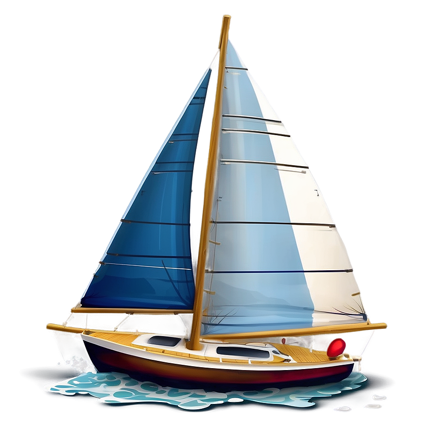 Detailed Sailboat Illustration Png 4