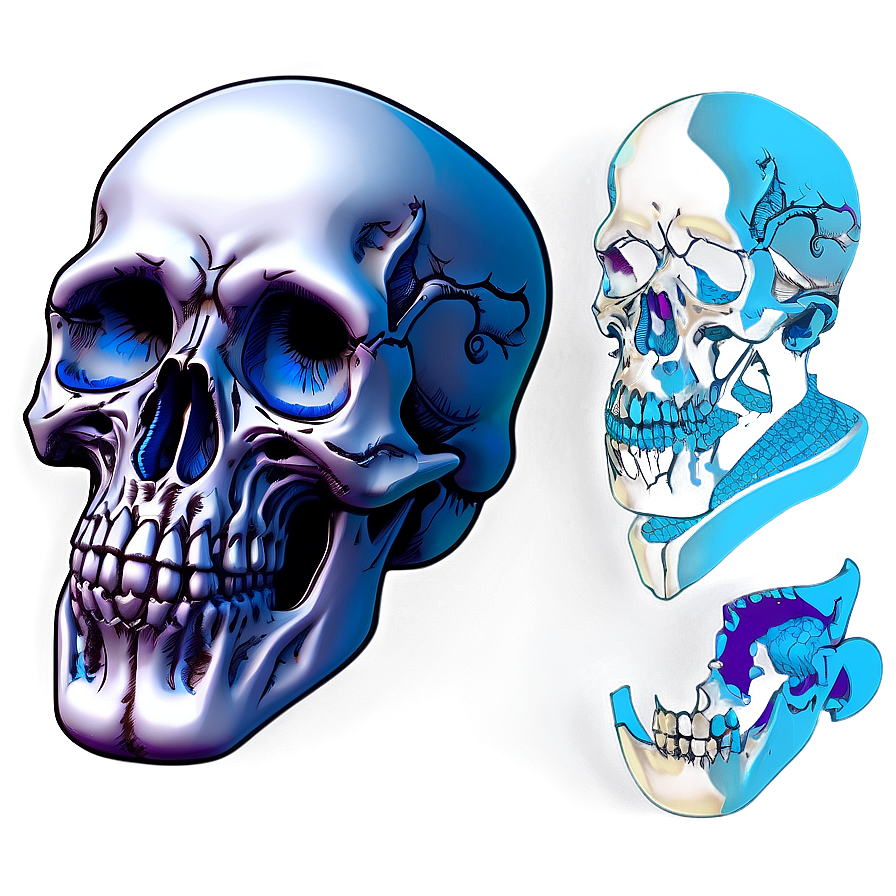 Detailed Skull Face Sketch Png Epf