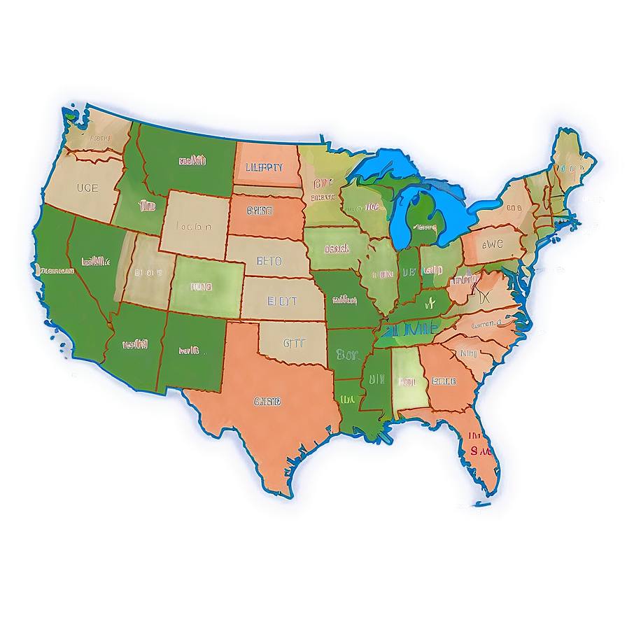 Detailed Usa States Png Nre