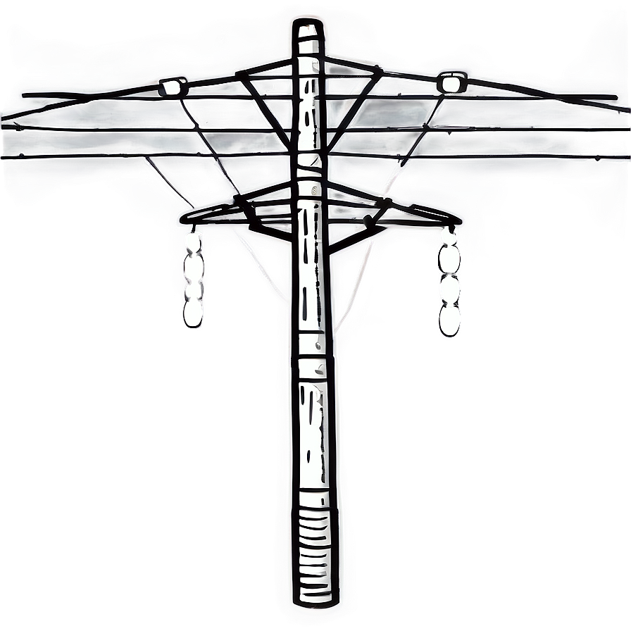 Detailed Utility Pole Drawing Png Fxx24