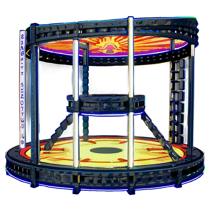 Detailed Wrestling Ring Structure Png 06202024